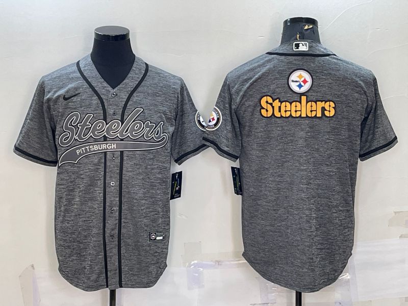 Men Pittsburgh Steelers blank hemp ash 2022 Nike Co branded NFL Jersey